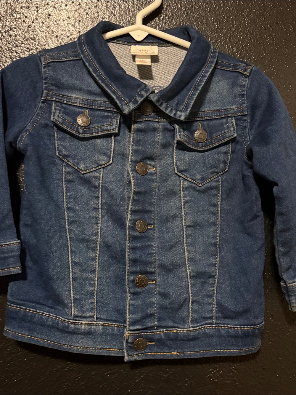 Cat & Jack Dark Blue Kids Denim Jacket with Button Front 18M